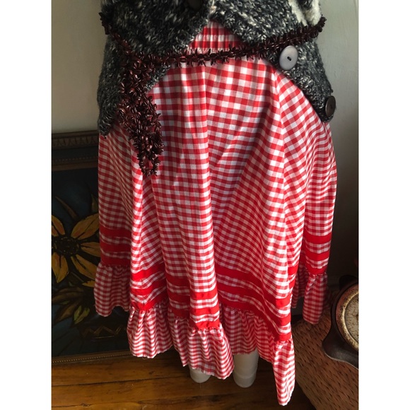 Vintage-Red and White Checkered-Gingham-Skirt - Picture 6 of 8